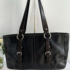 Coach Chelsea Tote F12339: Black Pebbled Leather Shoulder Bag Y2K